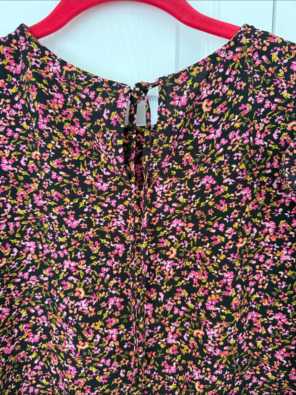 H&M Black Mini Dress with Pink Floral Ditsy Print - Picture 8 of 11